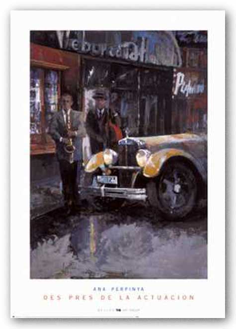 Ana Perpinya.  Black female artist.  Black fine art. Famous Spanish art. Art from Spain. Jazz music art.  Posters and wall prints of african american art.