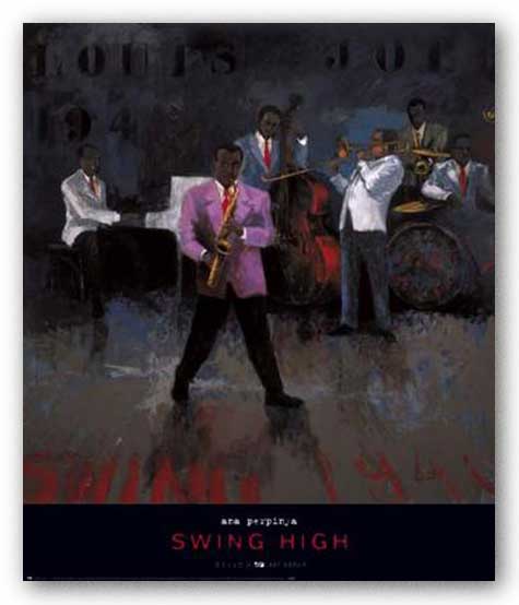 Ana Perpinya. Black female artist. Black fine art. Famous Spanish art. Art from Spain. Jazz music art. Posters and wall prints of african american art. Musical black fine art.