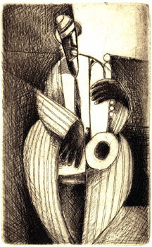 I play the blues by Joseph Holston. Joseph Holston Art at Heritages Fine Art Gallery. Joseph Holston art for sale. Joseph Holston prints.