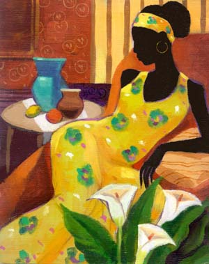 Woman with Blue Vase