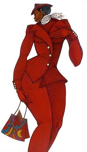 Ebony In Red