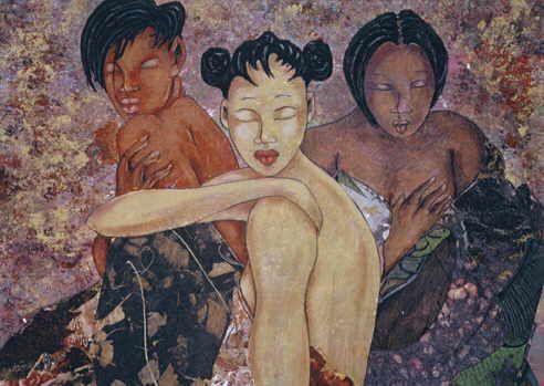 Cultured pearls. April Harrison artist.  Black female artist.  Black fine art. African american wall art and prints. April Harrison art for sale.